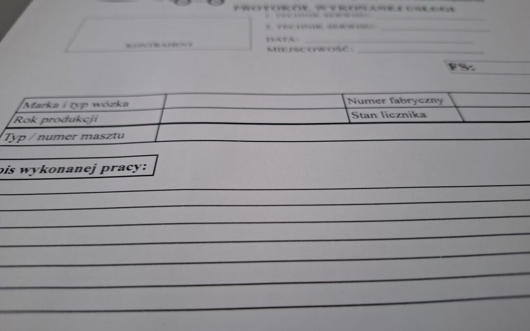 Usterka wózka widłowego. Proces od zgłoszenia naprawy do jej finalizacji w naszym serwisie.